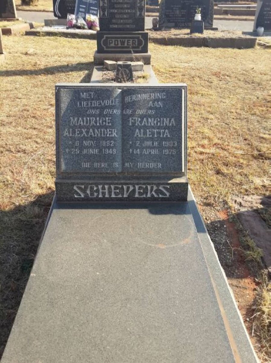 SCHEPERS Maurice Alexander 1892-1949 &amp; Francina Aletta 1903-1975