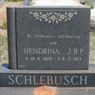 SCHLEBUSCH Hendrina J.B.P. 1928-1973