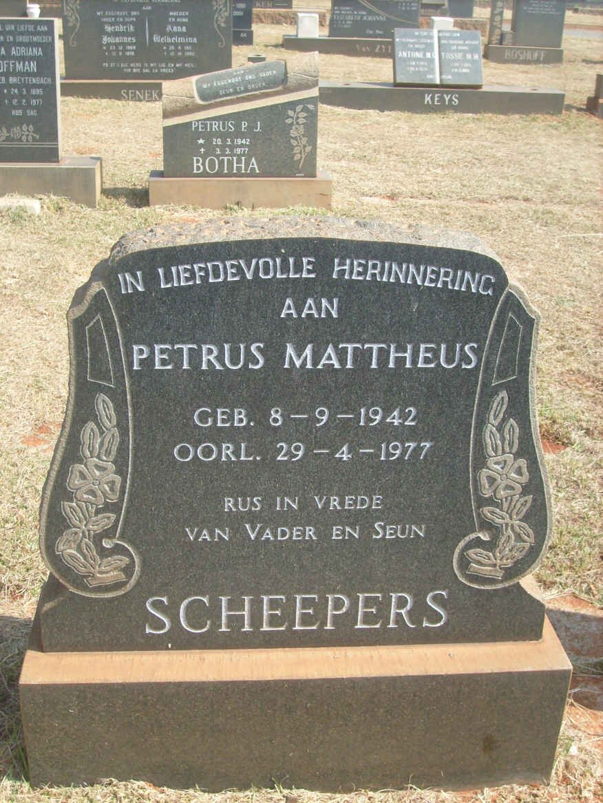 SCHEEPERS Petrus Mattheus 1942-1977