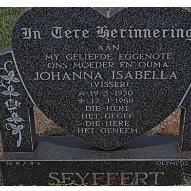 SEYFFERT Johanna Isabella nee VISSER 1930-1988