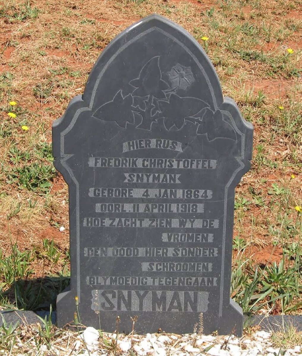SNYMAN Fredrik Christoffel 1864-1918