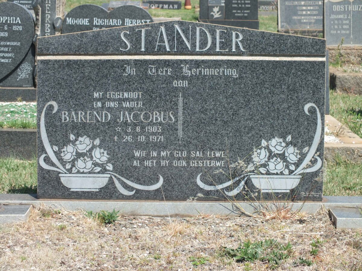 STANDER Barend Jacobus 1903-1971