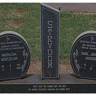 STRYDOM Charl Johannes Jakobus 1903-1989 &amp; Magdalena Wentzelina 1917-1988