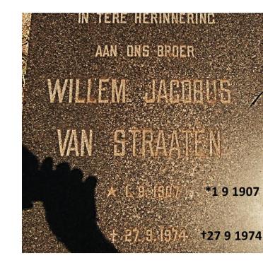 STRAATEN Willem Jacobus, van 1907-1974