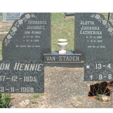 STADEN Hermanus Johannes, van 1905-1968 &amp; Aletta Johanna Catherina 1906-1978