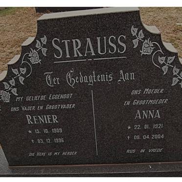 STRAUSS Renier 1909-1996 &amp; Anna 1921-2004