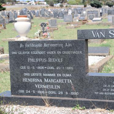 STADEN Philippus Rudolf, van 1906-1965 &amp; Hendrina Margaretta nee VERMEULEN 1908-1980