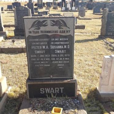 SWART Pieter W.A. -1953 &amp; Susanna M.D. -1973