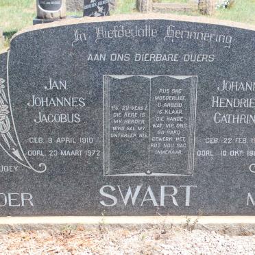 SWART Jan Johannes Jacobus 1910-1972 &amp; Johanna Hendriena Cathrina 1912-1990