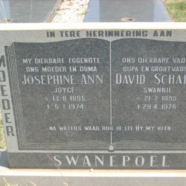 SWANEPOEL David Schalk 1895-1976 &amp; Josephine Ann 1895-1974