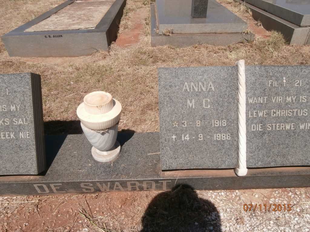 SWARDT Anna M.C., de 1918-1986