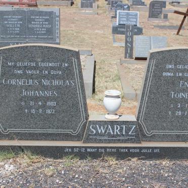 SWARTZ Cornelius Nicholas Johannes 1903-1977 &amp; Enid Toinette 1907-2002