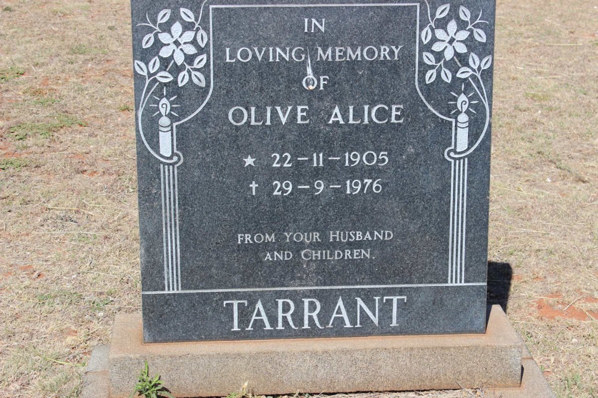 TARRANT Olive Alice 1905-1976