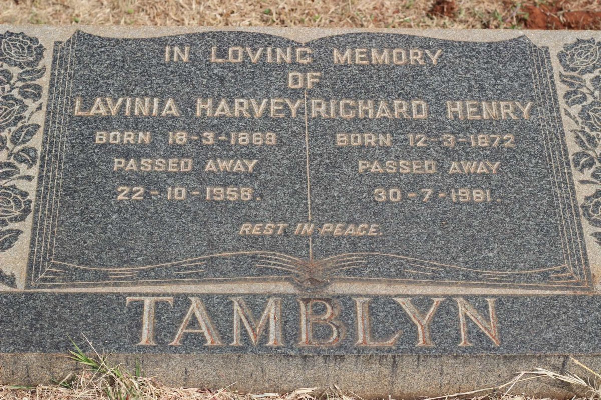 TAMBLYN Richard Henry 1872-1961 &amp; Lavinia Harvey 1869-1958