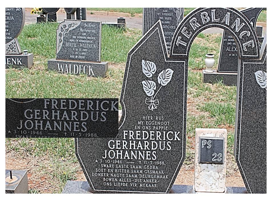 TERBLANCE Frederick Gerhardus Johannes 1946-1988