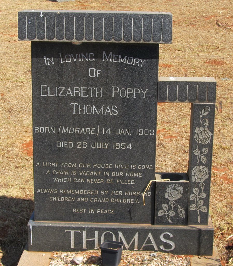 THOMAS Elizabeth Poppy nee MORARE 1903-1954