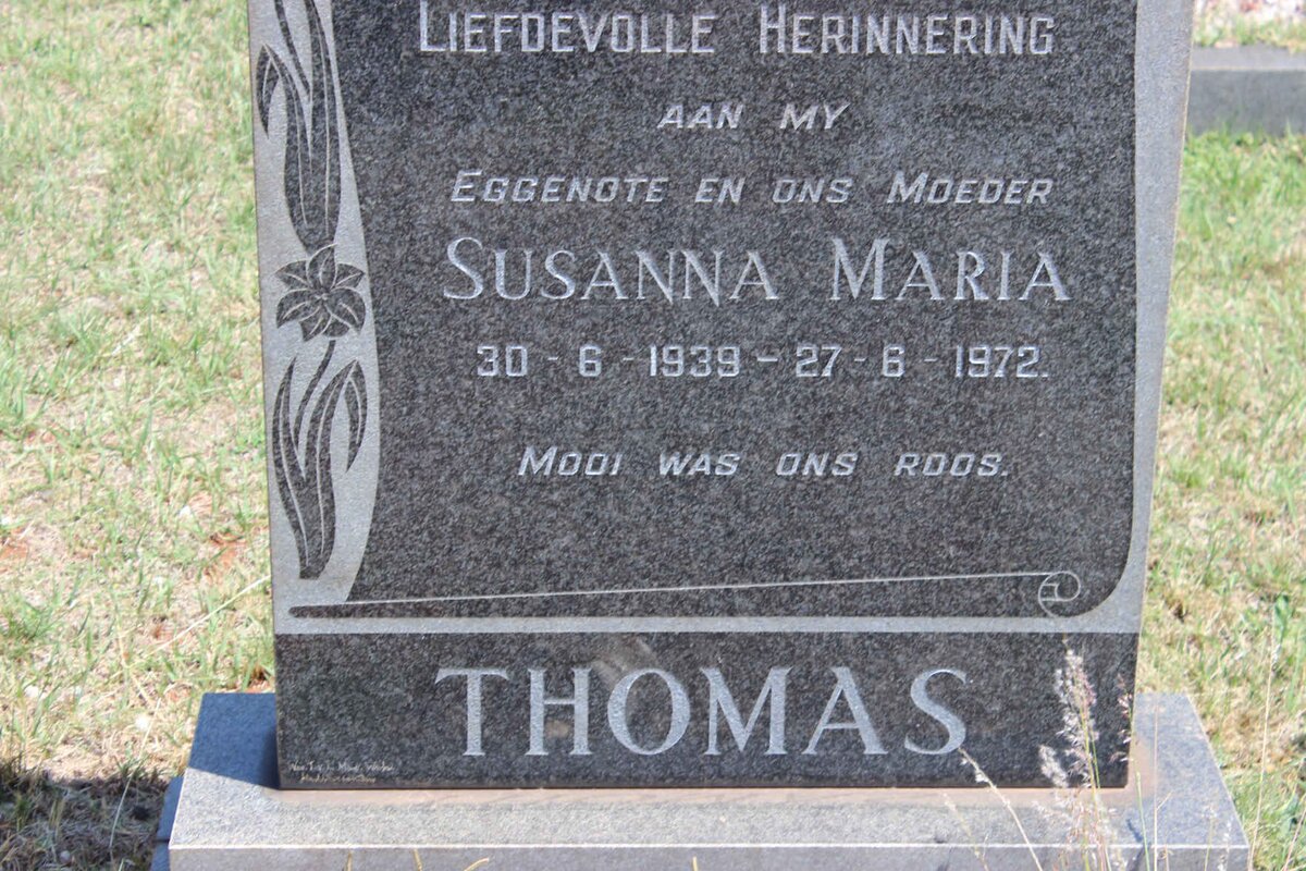THOMAS Susanna Maria 1939-1972