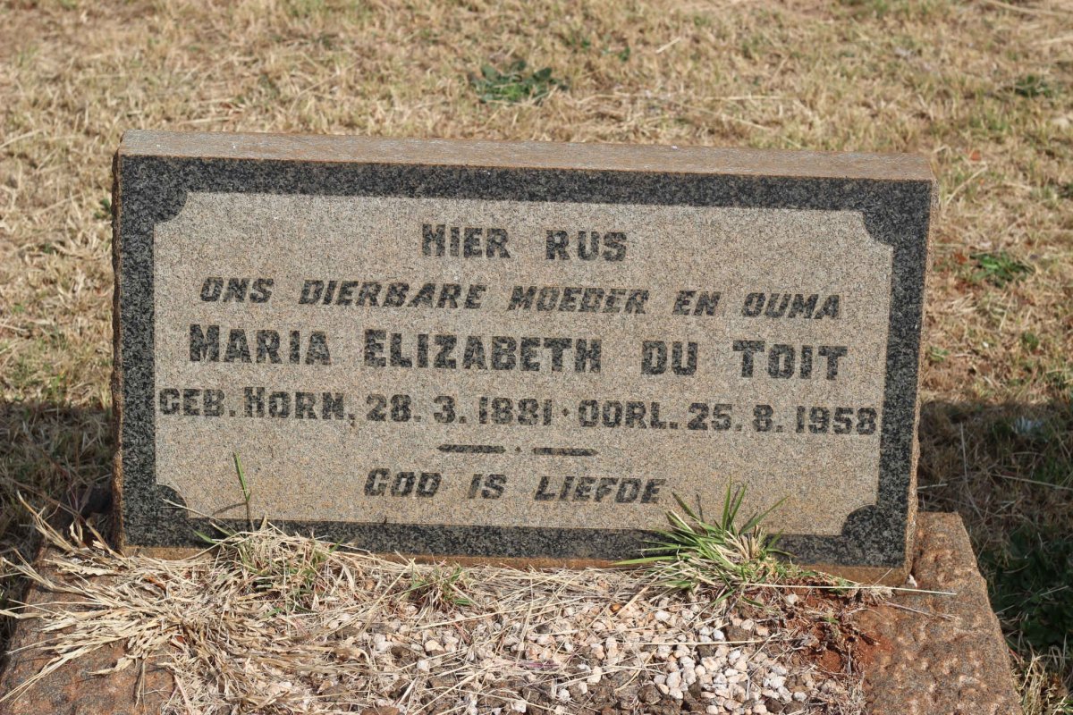 TOIT Maria Elizabeth, du 1881-1958