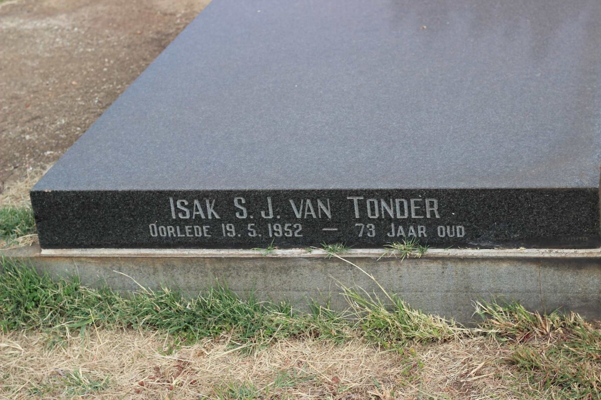 TONDER Isak S.J., van -1952