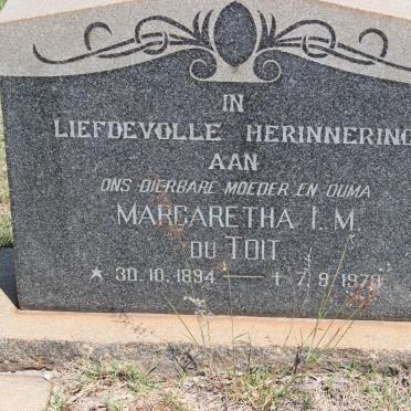TOIT Margaretha I.M., du 1894-1970