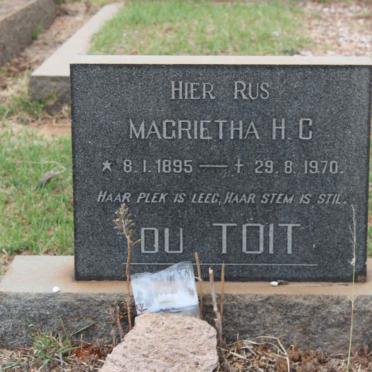 TOIT Magrietha H.C., du 1895-1970