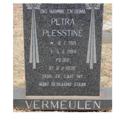 VERMEULEN Petra Plesstine 1921-1984