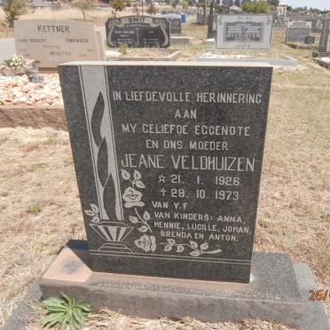 VELDHUIZEN Jeane 1926-1973