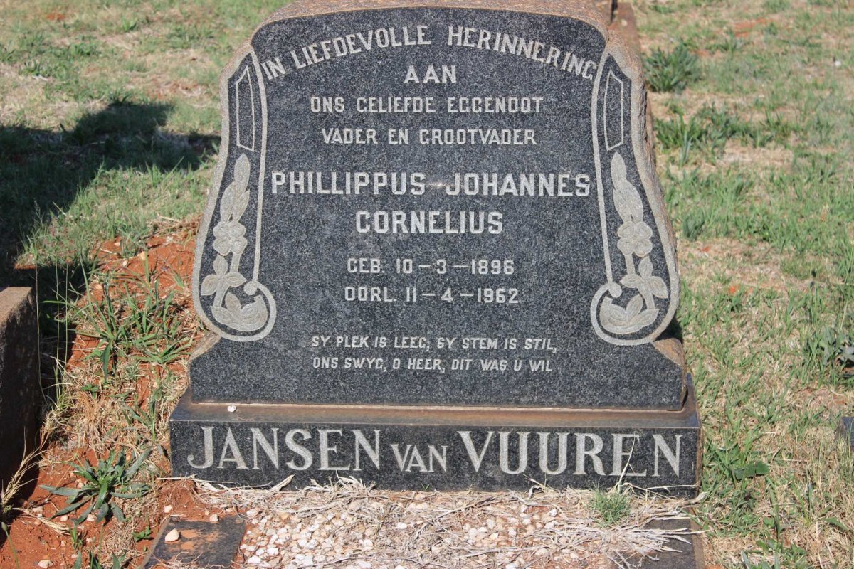 VUUREN Phillippus Johannes Cornelius, Jansen van 1896-1962