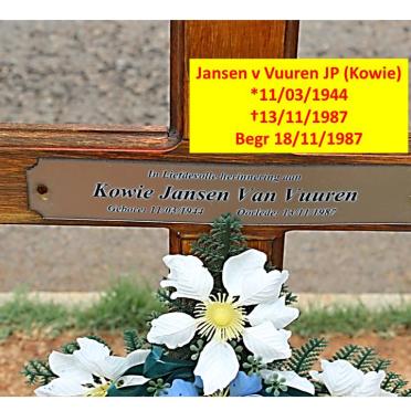 VUUREN Kowie, Jansen van 1944-1987