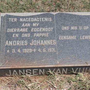 VUUREN Andries Johannes, Jansen van 1929-1971