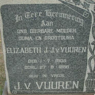 VUUREN Elizabeth J., J. v. 1905-1988