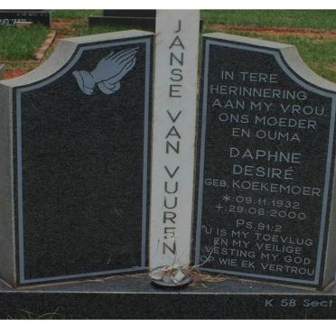 VUUREN Daphne Desire, Janse van nee KOEKEMOER 1932-2000