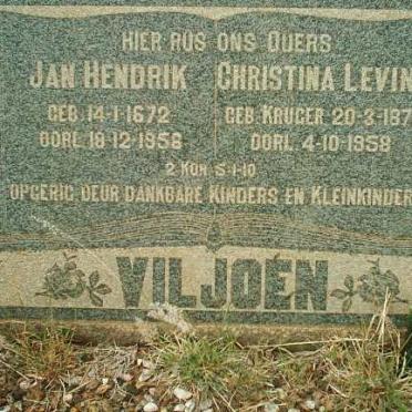 VILJOEN Jan Hendrik 1872-1958 &amp; Christina Levina KRUGER 1875-1958
