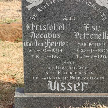 VISSER Christoffel Jacobus Van Den Heever 1904-1961 &amp; Elsie Petronella FOURIE 1909-1976