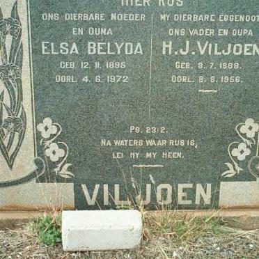 VILJOEN H.J. 1888-1956 &amp; Elsa Belyda 1895-1972