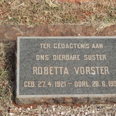 VORSTER Robetta 1921-1959