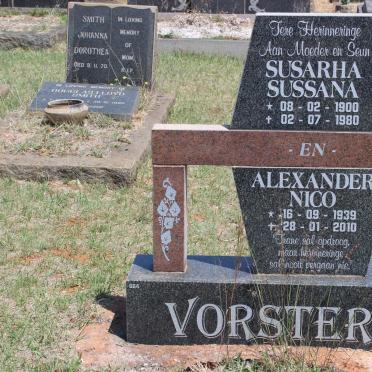 VORSTER Susarha Sussana 1900-1980 :: VORSTER Alexander Nico 1939-2010