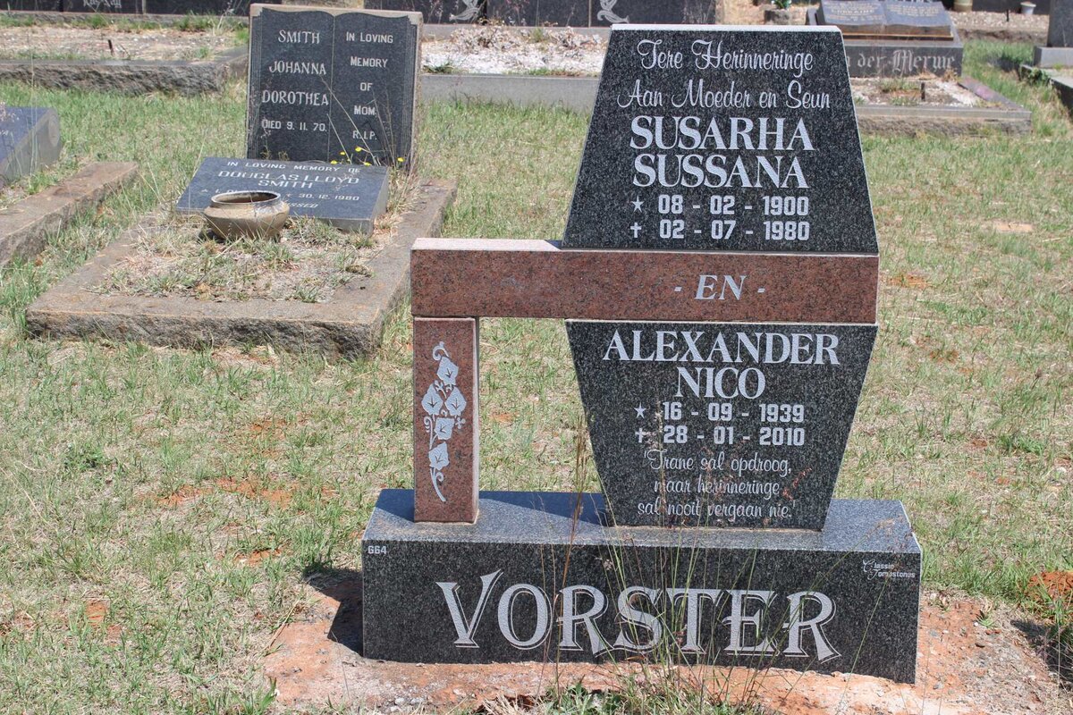 VORSTER Susarha Sussana 1900-1980 :: VORSTER Alexander Nico 1939-2010