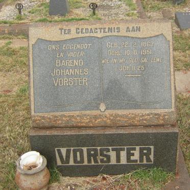 VORSTER Barend Johannes 1863-1951
