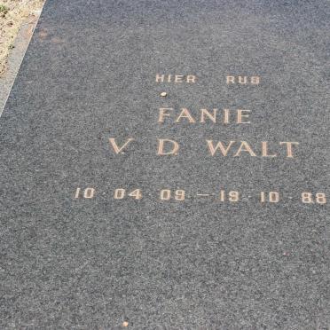 WALT Fanie, v.d. 1909-1988