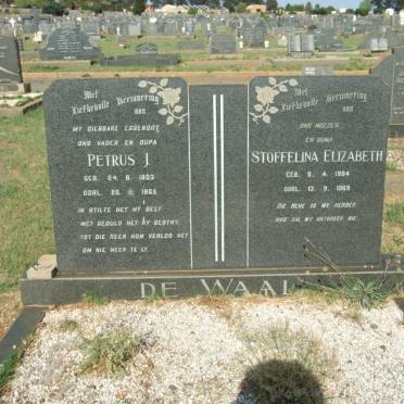 WAAL Petrus J., de 1903-1965 &amp; Stoffelina Elizabeth 1904-1969