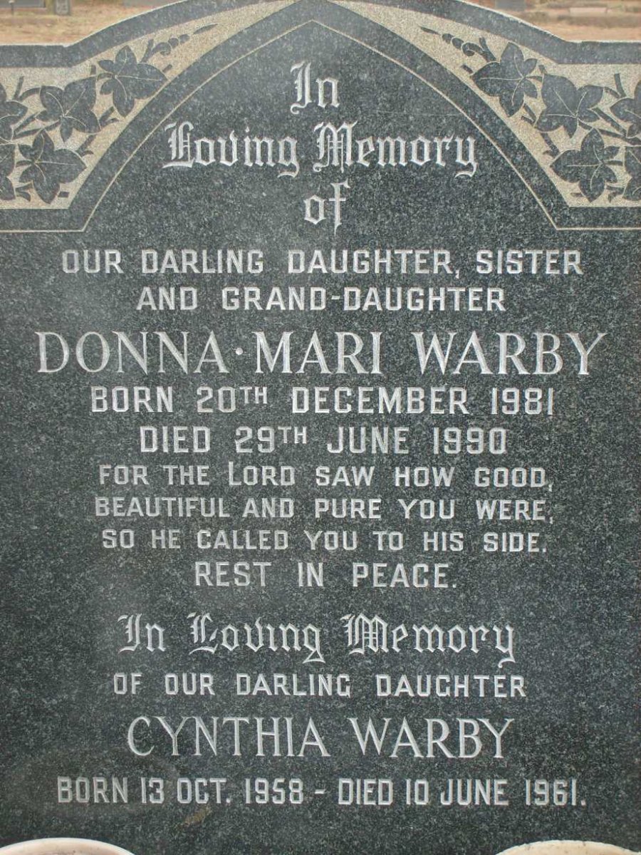 WARBY Cynthia 1958-1961 :: WARBY Donna-Mari 1981-1990