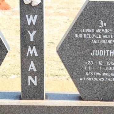WYMAN Sydney Stanley 1911-1981 &amp; Judith 1915-2000