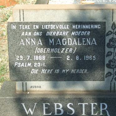 WEBSTER Anna Magdalena nee OBERHOLZER 1888-1965