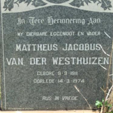 WESTHUIZEN Mattheus Jacobus, van der 1911-1974