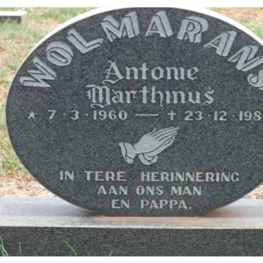 WOLMARANS Antonie Marthinus 1960-1985