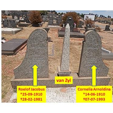 ZYL Roelof Jacobus, van 1910-1981 &amp; Cornelia Arnoldina 1910-1993