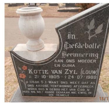 ZYL Kotie, van nee LOUW 1905-1988