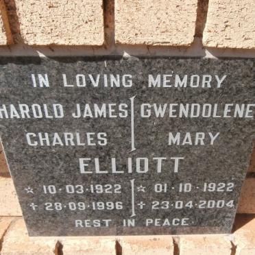 ELLIOTT Harold James Charles 1922-1996 &amp; Gwendolene Mary 1922-2004