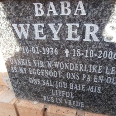 WEYERS Baba 1936-2006